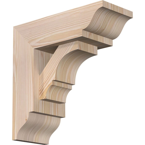 Ekena Millwork Balboa Traditional Smooth Bracket w/ Offset Brace, Douglas Fir, 5 1/2"W x 14"D x 14"H BKT0604X14X14BOA01SDF - main